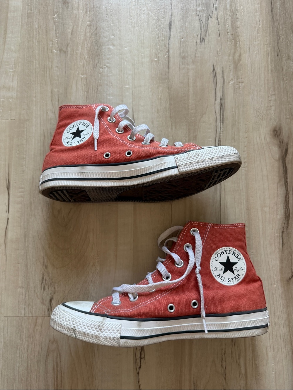 Classic Converse Chuck Taylor high tops for women - dark coral